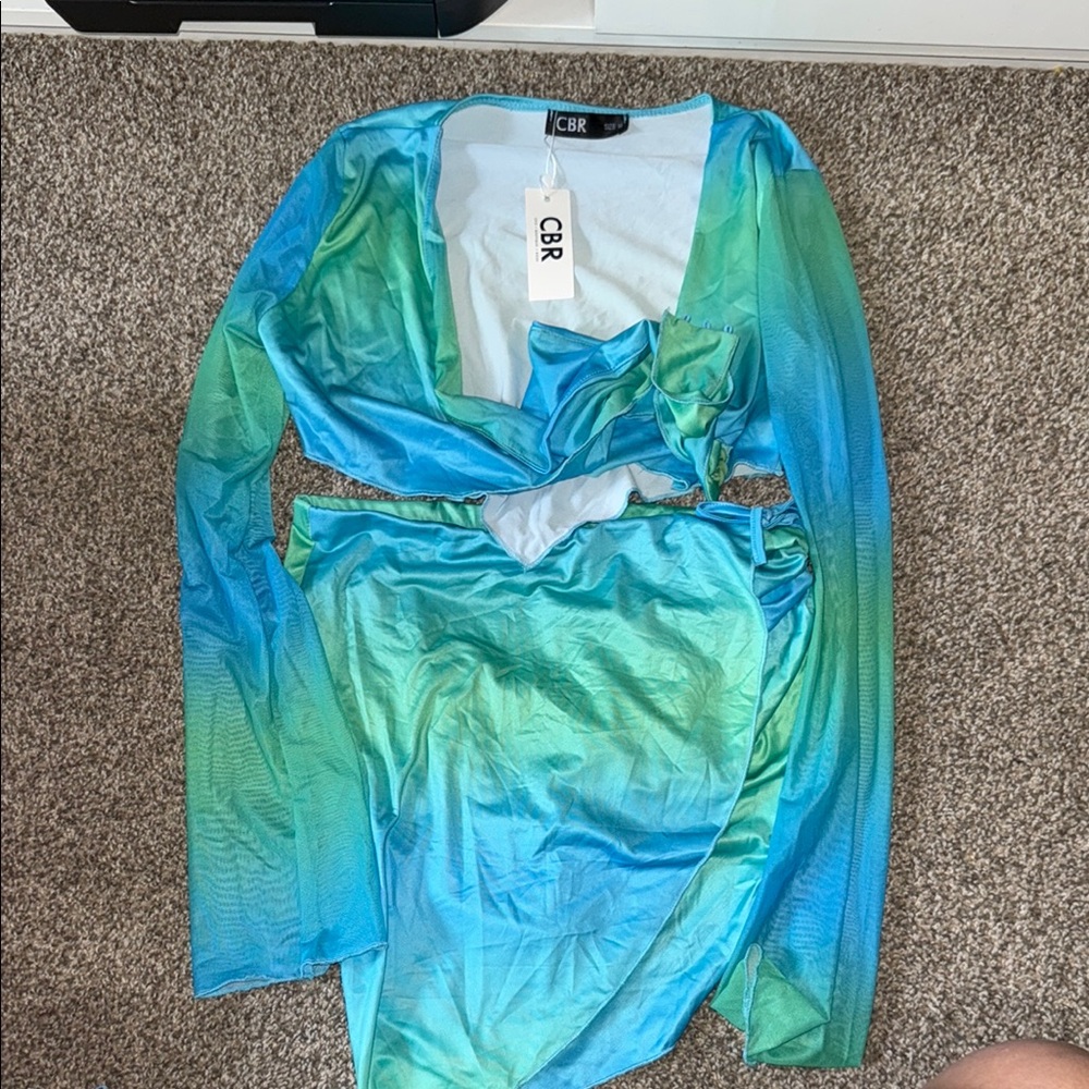 CBR Women's Blue and Green Swim Cover-Up